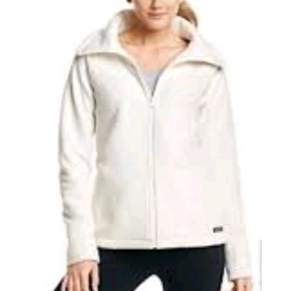 Calvin Klein Ivory Performance Fleece Women's Full Zip Jacket M NWT $59